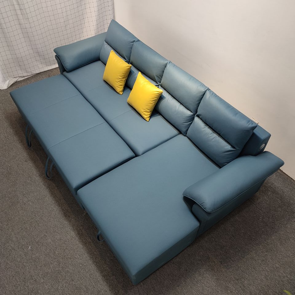 Tecnología multifuncional moderna simple sin lavar tela de terciopelo peinado apartamento sala de estar tipo pequeño sofá cama multifuncional
