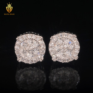 Ins New Hot Sale S925 Silver Inlaid Moissanite Stud Earrings Wholesale Supply Casual Stud Earrings