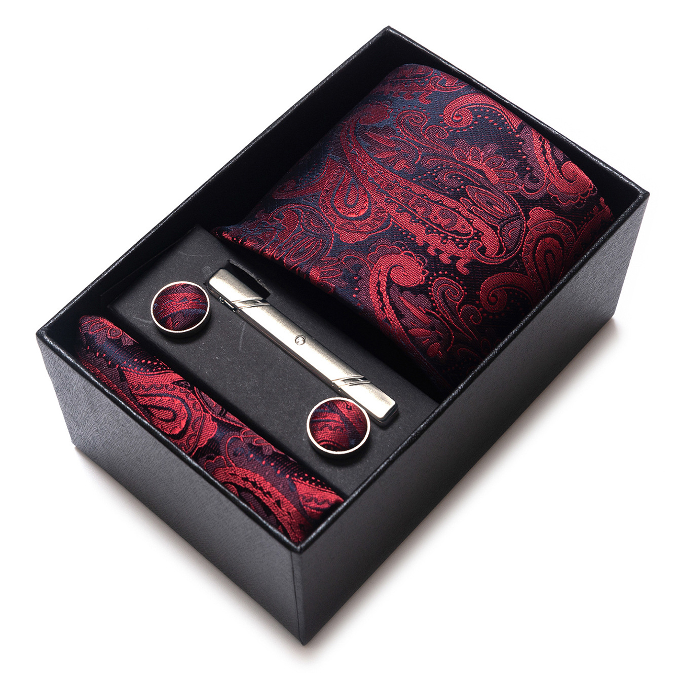 Set de Caja de Regalo con Corbata de Negocios para Hombre de Rayón Jacquard para Boda