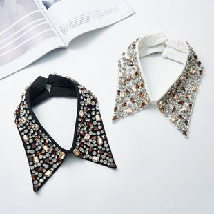 Spring and Autumn Versatile Pointed Collar with Rhinestones, Women's Shirt Sweater Decoration, Elegant Fake Collar, Cross-Border Wholesale