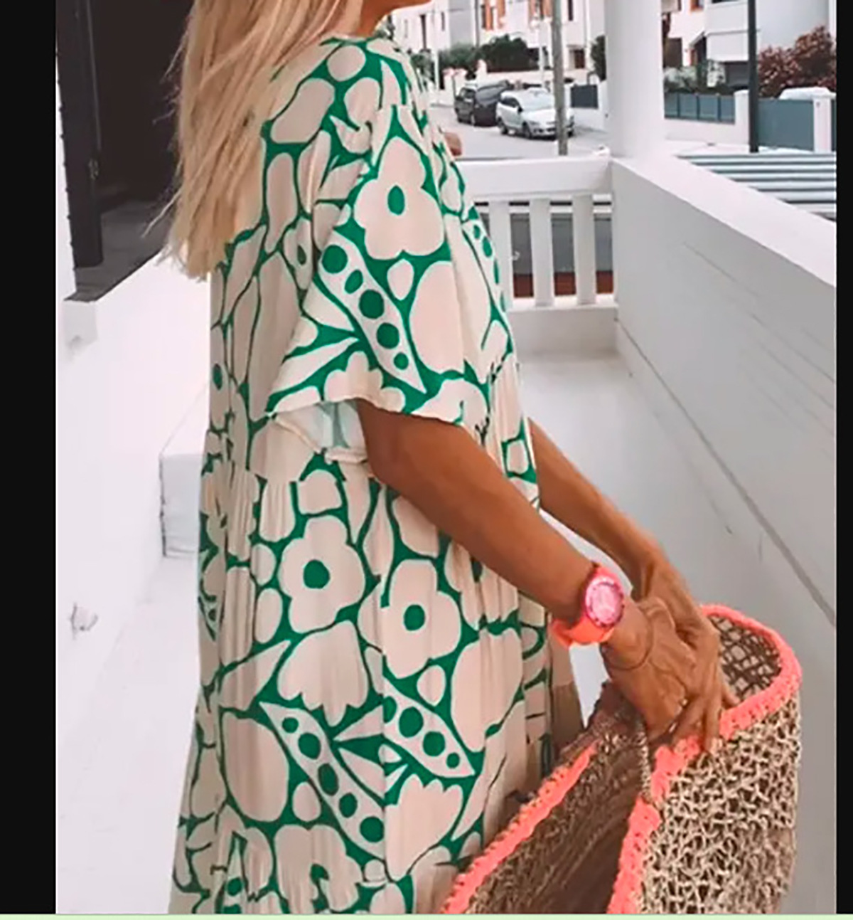 Cross-Border Summer 2023 New Women's Fashion Wish European And American Foreign Trade Printed Short Sleeve V-Neck_ecoleips.com