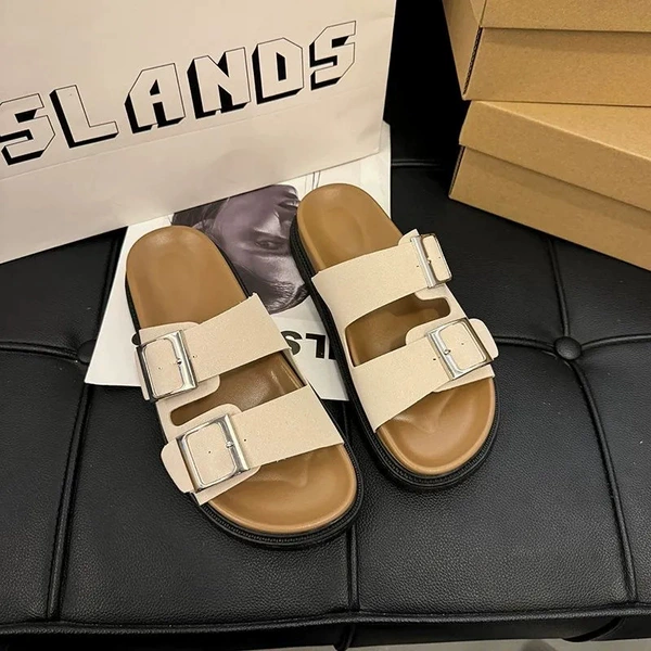 2406-Double-button Birkenstock [White]