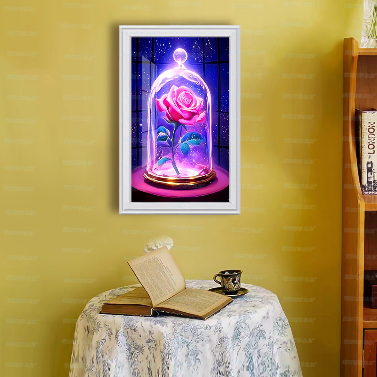 Mona Lisa Real Rosas de vidrio de bordado cruzado nuevo estilo hermoso paisaje de sueño sala de estar puerta de entrada pequeña bordado cruzado image 3