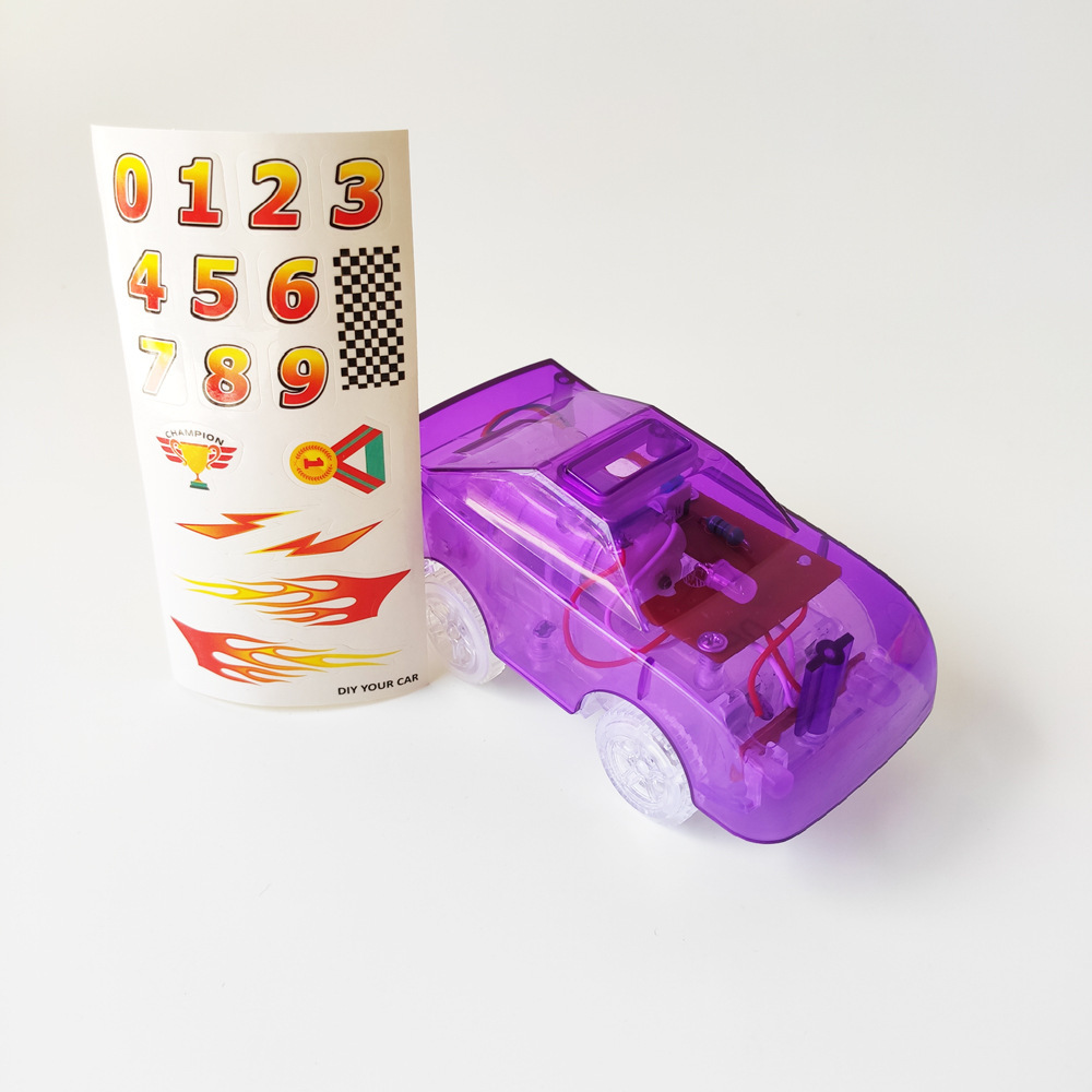 Eléctrico transparente 5-luz caramelo coche muñeca emisora de luz carril accesorios de juguete luz coche de policía ingeniería coche suministro transfronterizo