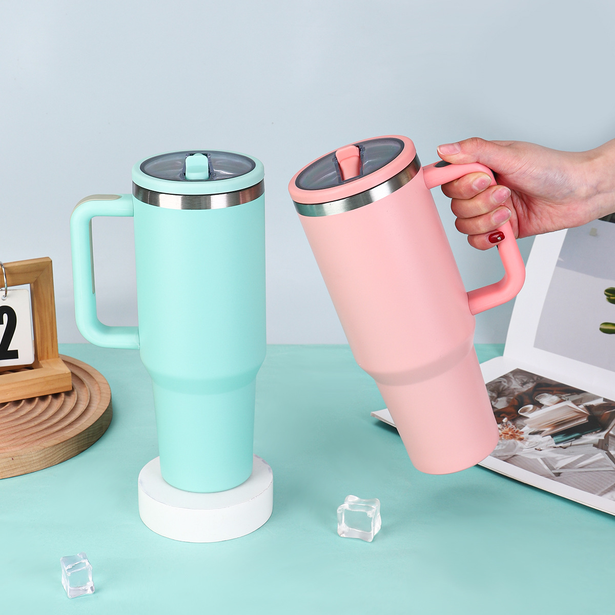 Fourth Generation 40Oz Car Large Capacity Double-Layer Vacuum Insulated Top Quality Outdoor Portable With Straw Ice Cup_voghion.com