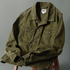 アメリカのレトロな四袋の狩猟服の襟のオーバーオールの男性の軍事風の春の秋のレジャーの多ポケットの狩猟のジャケット