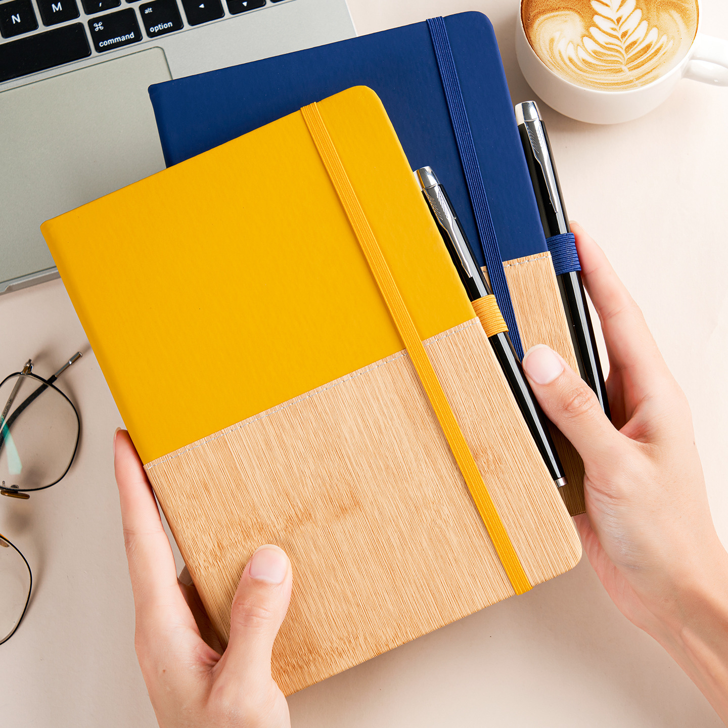 Cuaderno de cuero de bambú personalizado a5 cuero grueso cuaderno de negocios cuaderno de mano papelería transfronteriza mayorista