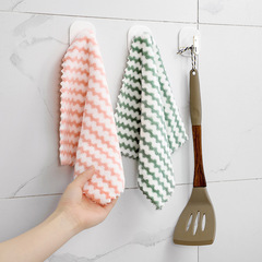 加厚陽離子珊瑚絨抹布廚房不沾油竹炭抹布洗碗布水波紋魚鱗抹布