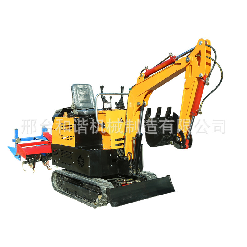Micro-digging small excavator rotary tiller orchard agricultural multi-functional crawler micro-tiller plough machine engineering small excavator