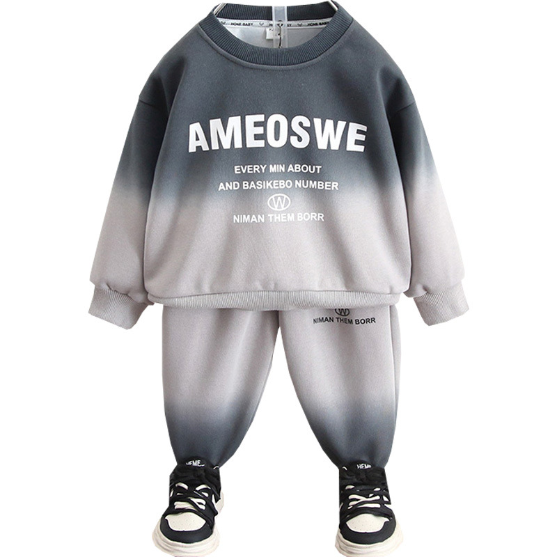 5996 Traje de suéter para niños 2024 Otoño Nuevo estilo Ropa deportiva para niños y bebés Suéter de primavera y otoño para niños