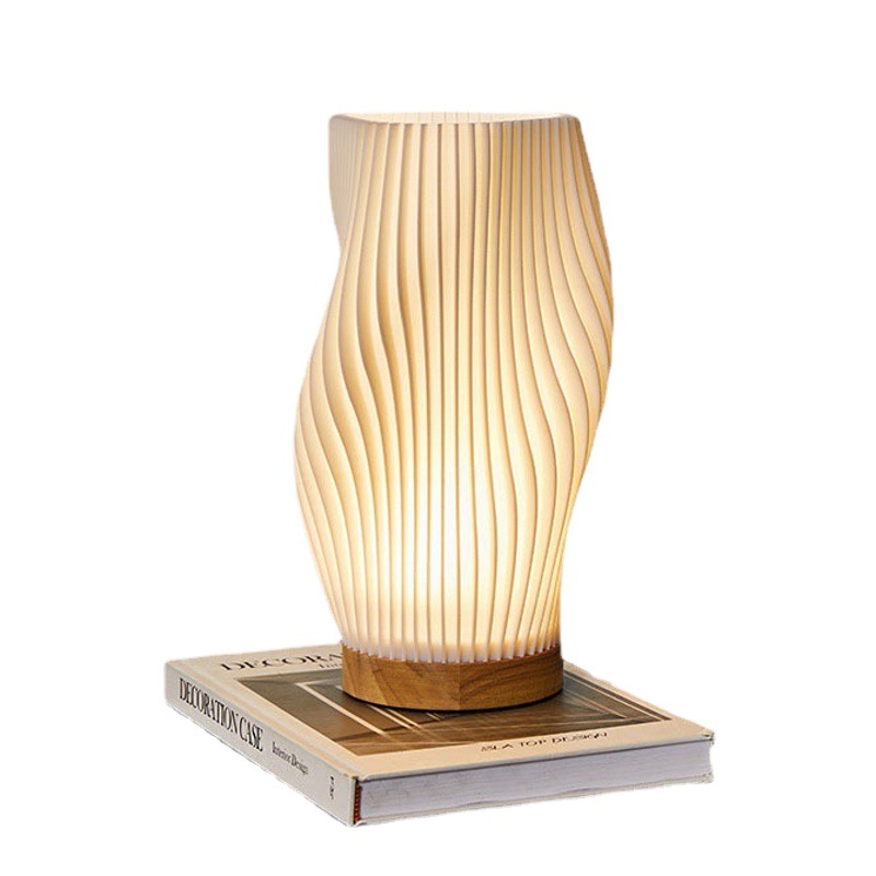 Lámpara de mesa de dormitorio de madera maciza moderna simple protección ocular decoración transfronteriza atmósfera creativa luz nocturna lámpara de noche lámpara de mesa