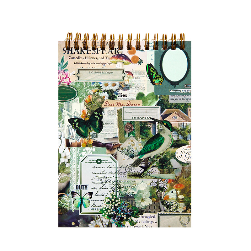 Yanji etiqueta libro retro vida record serie retro diario decoración material 50 unidades en 4 tipos