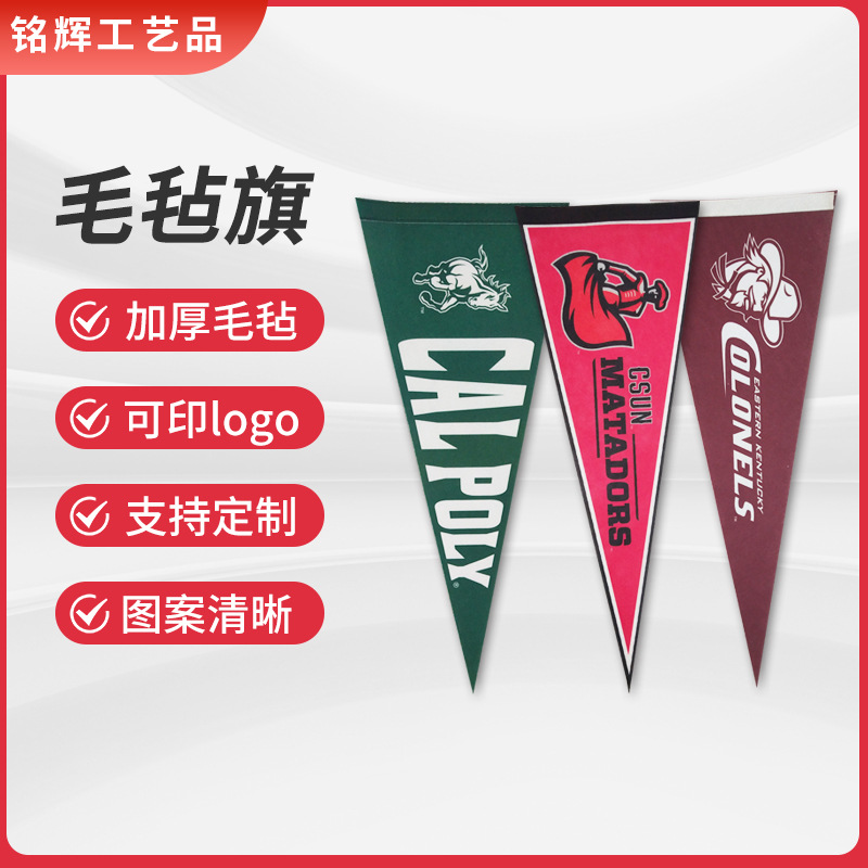 亚马逊毛毡三角旗俱乐部广告墙旗毛毡布旗帜丝印毛毡吊旗三角旗