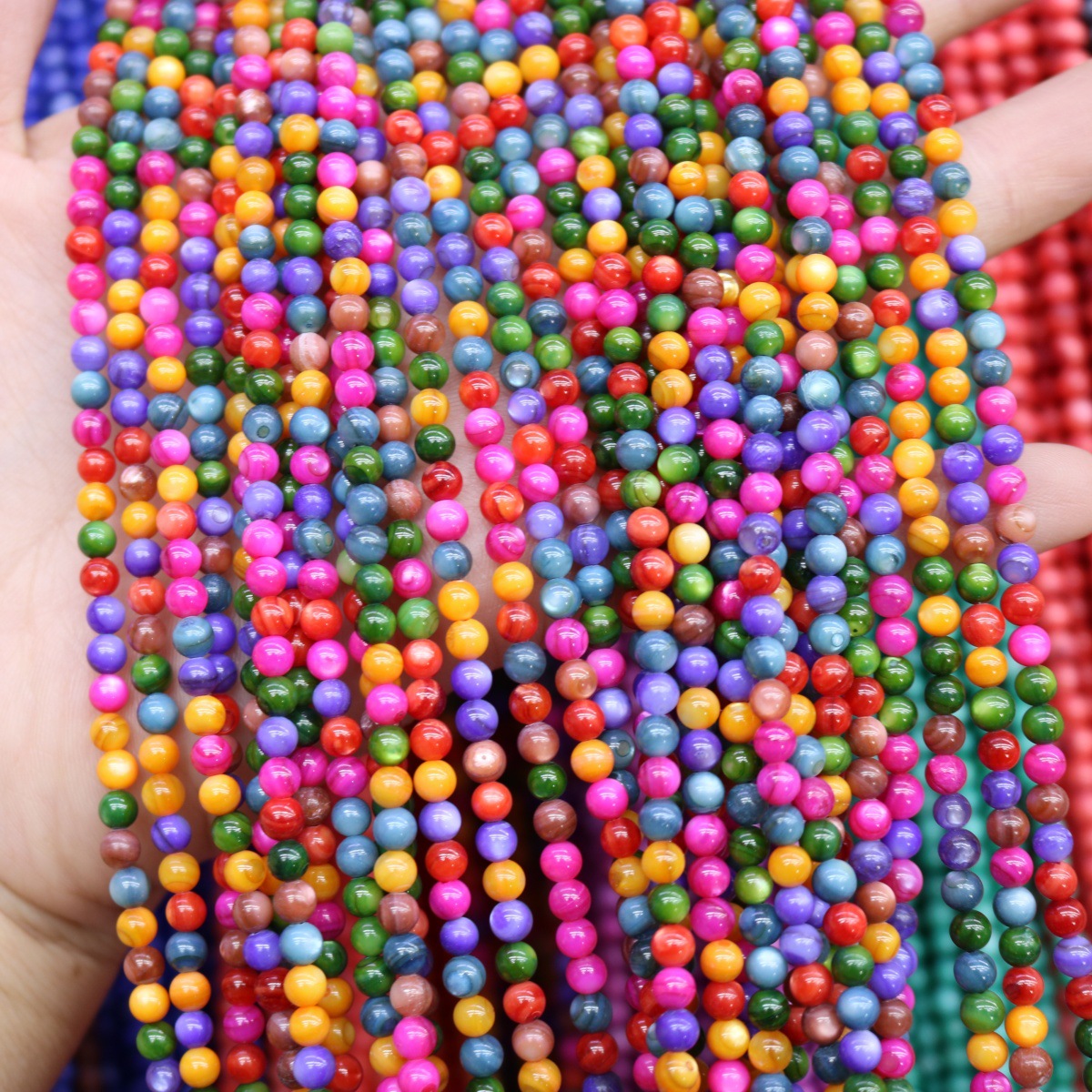 Conchas de agua dulce naturales cuentas mixtas de color 4mm color monocromático bolas perlas sueltas diy joyería accesorios joyería al por mayor image 12