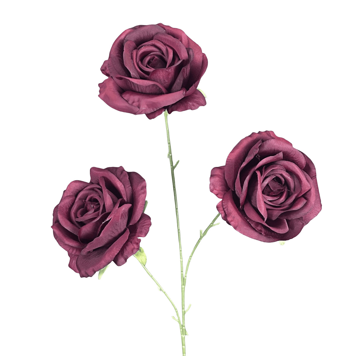 Flor artificial 3 rosas decoración de la escena de la boda decoración del hogar flor de seda hecha a mano decoración de flores falsas transfronterizas al por mayor image 6