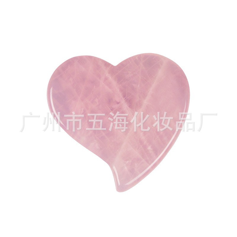 Herramientas faciales Guasha al por mayor, set de masajeador con rodillo de jade, masajeador natural de cristal rosa en forma de corazón. image 27