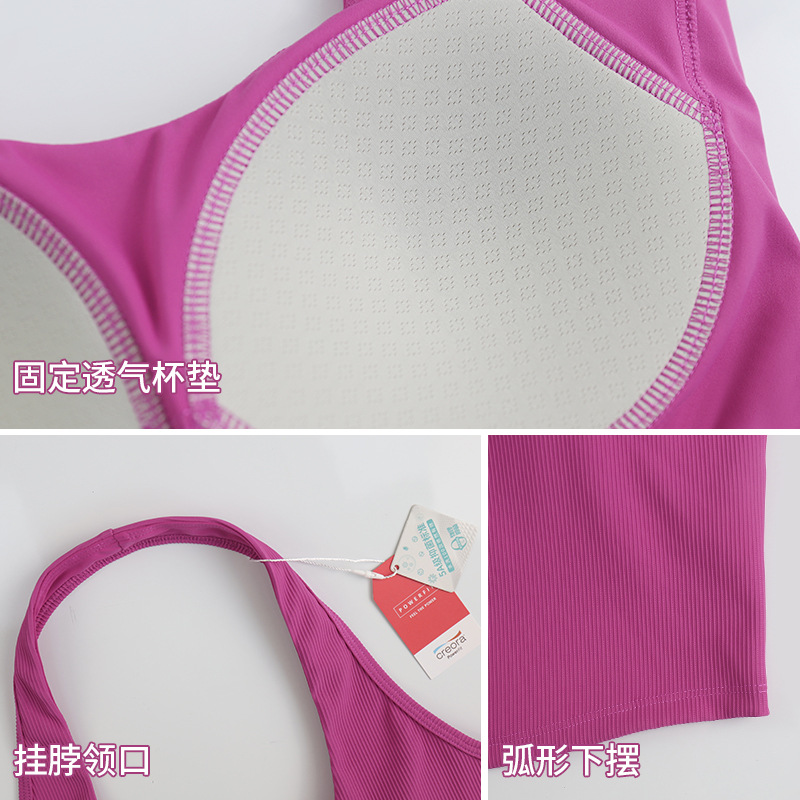 LAHN colgante chaleco de acero con cojín de pecho para mujeres, antichoque largo, agujero de espalda, chaleco de fitness