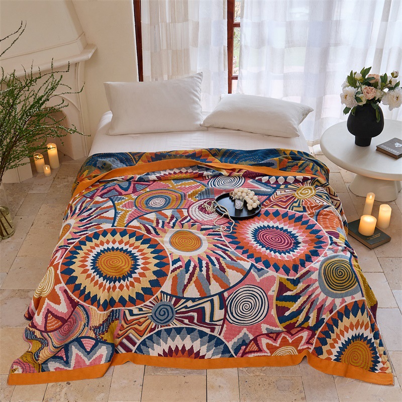 New Export Pure Cotton Gauze Blanket, All-Season Blanket, Office Leisure Blanket, Cotton Nap Blanket, Sofa Towel
