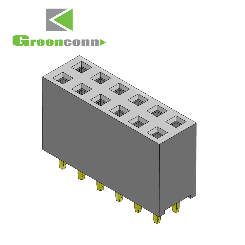Greenconn连接器间距2.54mm 排母双排系列2-40Pin直针型态排母连接器