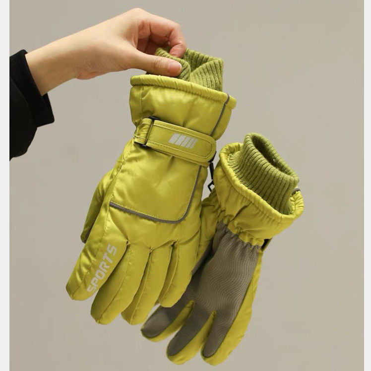 Vastag, meleg síkesztyű nőknek téli kerékpározáshoz, bársonyból készült, szélálló, hidegálló, vízálló, csúszásgátló és kopásálló anyaggal._voghion.com