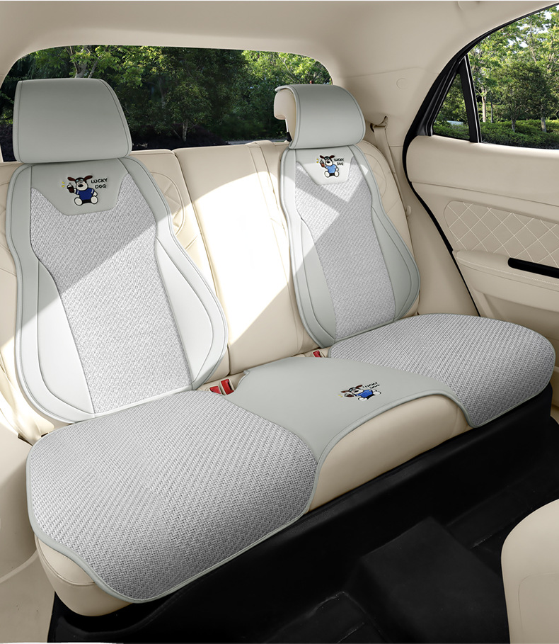 Cartoon car seat cushion half-cover summer car seat cushion breathable cool pad universal for all seasons long-sitting ice rattan