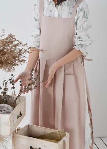 Amazon ins cotton waterproof apron pullover slit kitchen baking smock art manicure milk tea apron