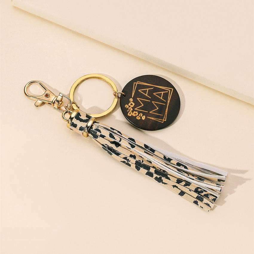 17g Weight Keychain Classification 1 Piece Quantity Casual, Holiday, Daily Occasion Pu Leather Material Mother'S Day Festival Letter, Tassel Pattern Unisex Gender Modern Style Style Modern Style Letter Tassel Pu Leather Mother'S Day Unisex Keychain 16
