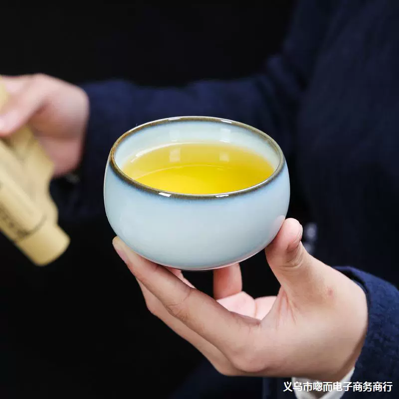 Jun kiln official kiln tea cup iron tire master cup can open a large product cup kiln, ceramic hand pull single cup tea set