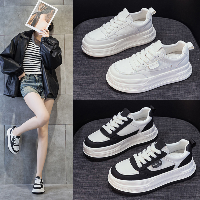 6cm Velvet White Shoes Women's Autumn Versatile Height Increasing Sneakers Lightweight Casual Sports Shoes Round Toe Sneakers