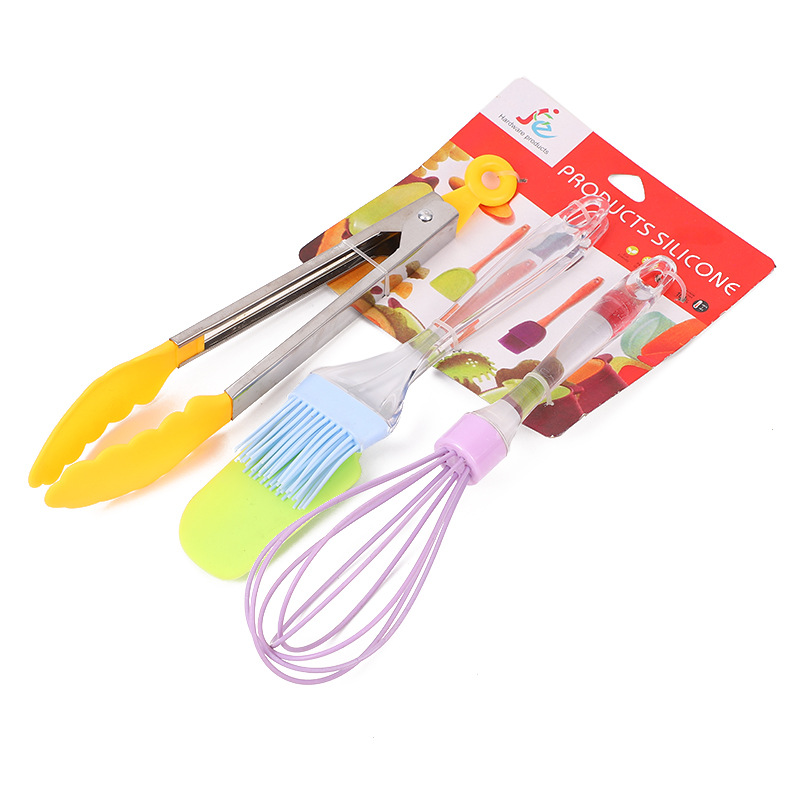 Utensilios de cocina de silicona de 4 piezas, para hornear, con batidor, al por mayor