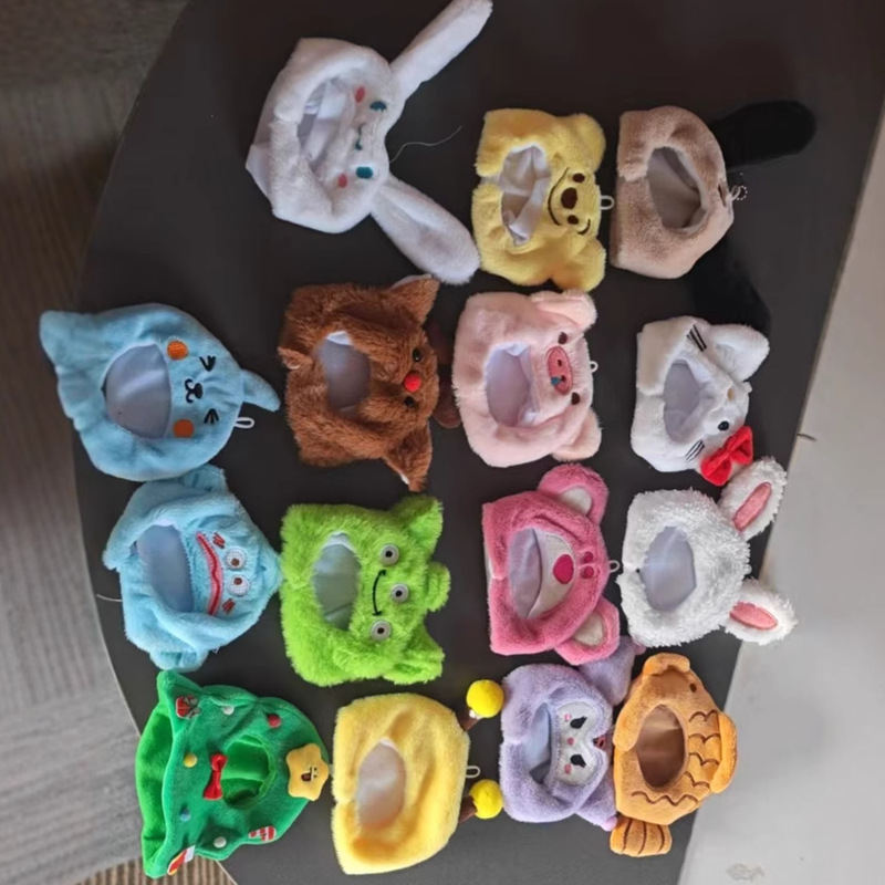Cute Doll 10-15cm Doll Headgear Self-Mocking Bear Doll Plush Clothes Doll Snapper Burn Doll Clothing