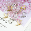 Fashionable copper ear clips, earrings, accessory handmade