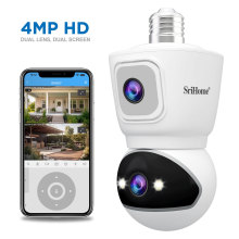 SriHome400万灯泡双目双摄高清监控摄像头 wifi cctv IP Camera