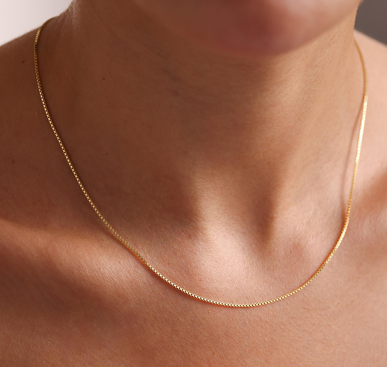 1g Weight Pearl Inlay Material Chain Necklace, Necklace Classification 925 sterling silver Chain Material cable chain, box chain Chain Type 1 Piece Quantity Daily, Street Occasion 925 Sterling Silver Material Geometric, Box Pattern All Seasons Season Women's, Unisex Gender Plating Design Basic Style 1 Piece 925 Sterling Silver Geometric Box Pearl 925 Sterling Silver Cable Chain Box Chain Chain Necklace Necklace 11