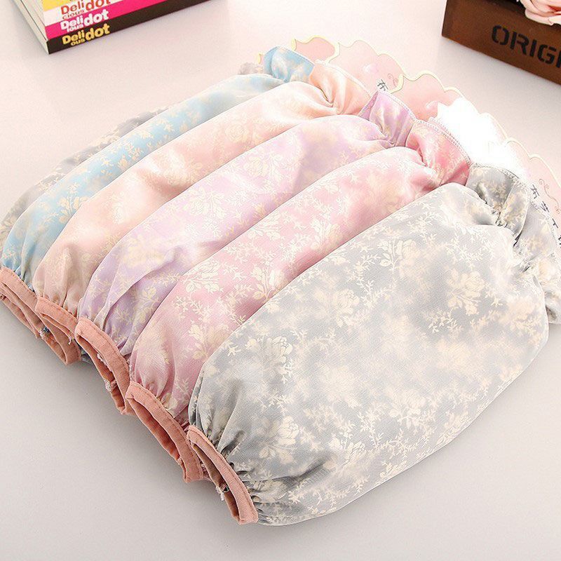 Winter lengthened oversleeve double-layer gilding anti-fouling anti-oil student lace sleeve office stain-resistant loose oversleeve for women