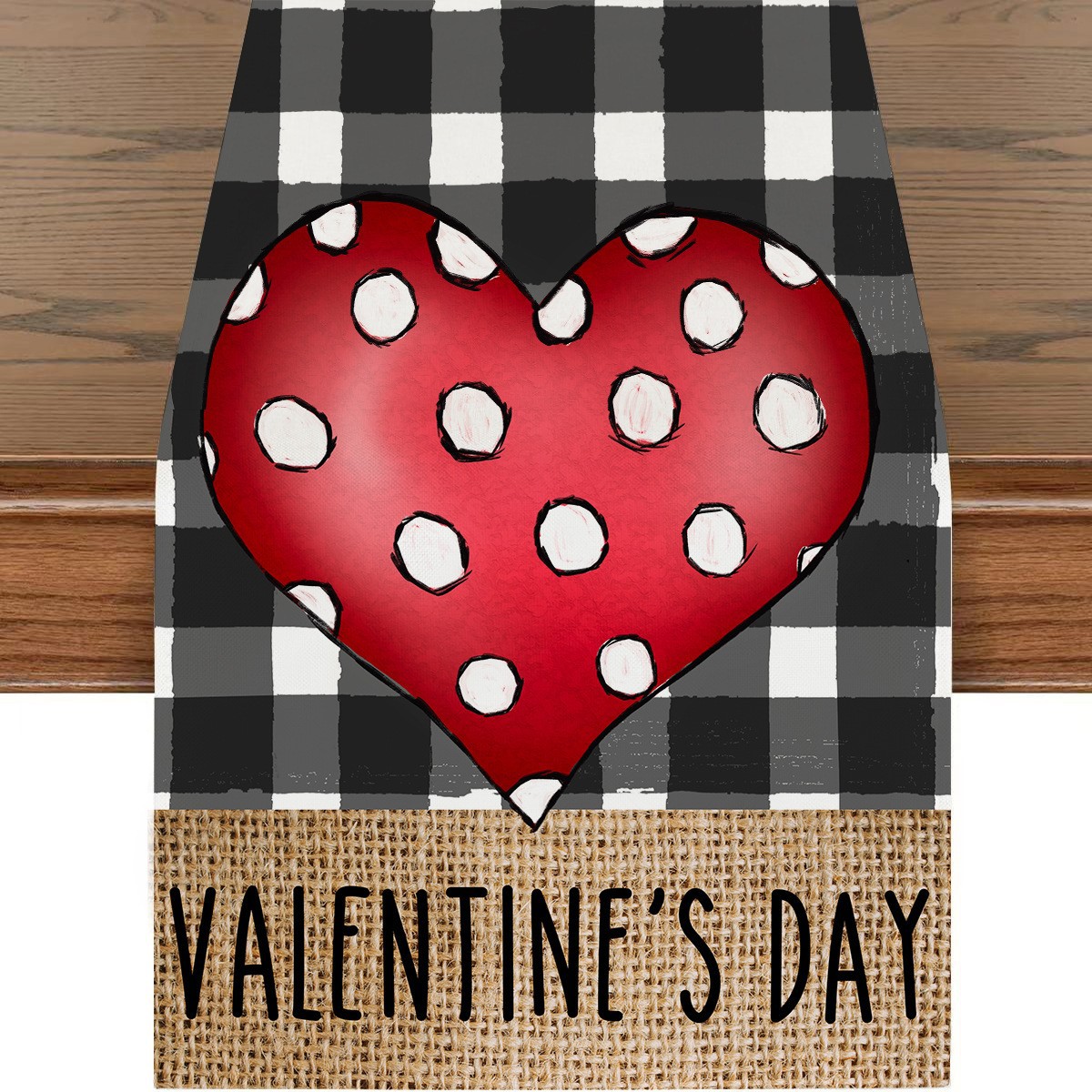 Artículos populares transfronterizos: Mantel para restaurante del Día de San Valentín, camino de mesa de lino con estampado de dibujos animados, mantel individual a prueba de polvo y resistente a las manchas, cubierta para mesa de café.