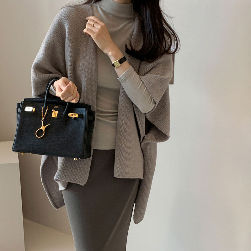 Corea del Sur Dongdaemun perezoso viento de punto chaqueta de chal de mujer ocio temperamento suave suéter de cashmere abrigo