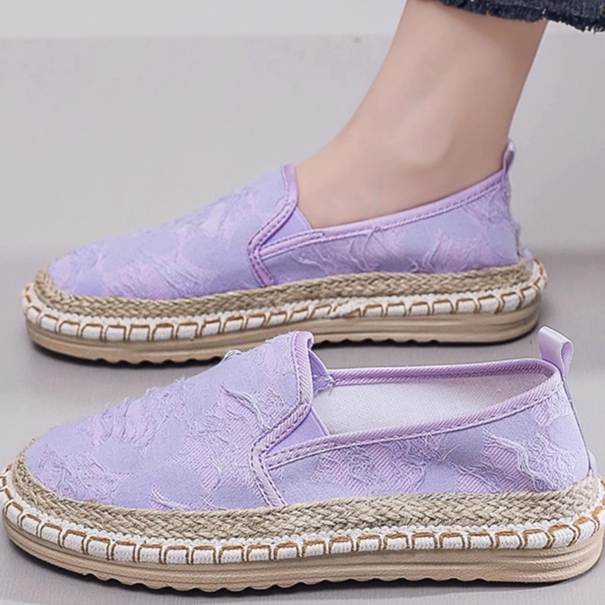 Твидовые стильные рыбацкие туфли для женщин, летние тонкие однотонные оригинальные туфли в стиле старого Пекина, женские плоские дышащие повседневные туфли