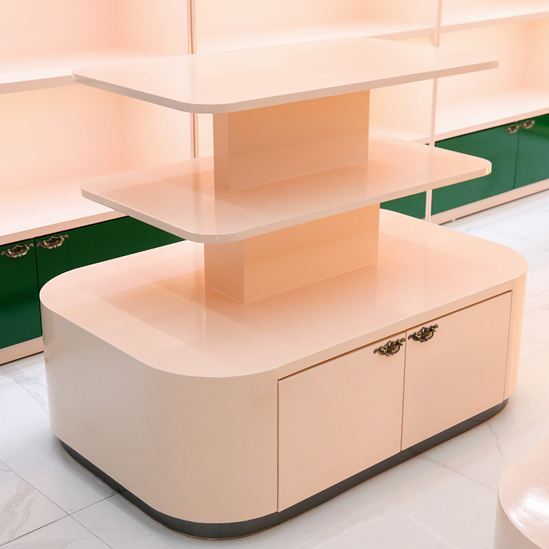 中岛展示台超市堆头展示架化妆品红酒文具母婴货架零食促销展示柜