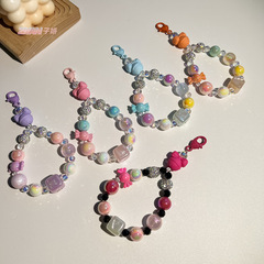 亞克力橡皮珠蝴蝶結鈴鐺手機鏈鑽球箱包防丟掛飾鏈鑰匙鏈掛繩配件