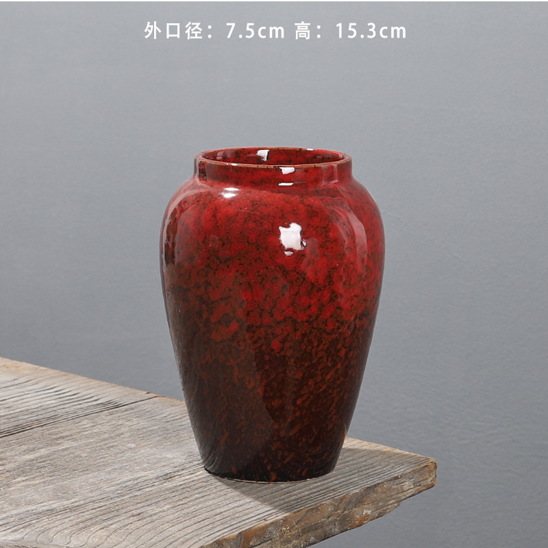 軽い豪華な陶磁器の花瓶の中国式の復古の客間は件の乾いた花の水を飾って生け花器の手作りの陶缶の花器の装飾を植えます。|undefined