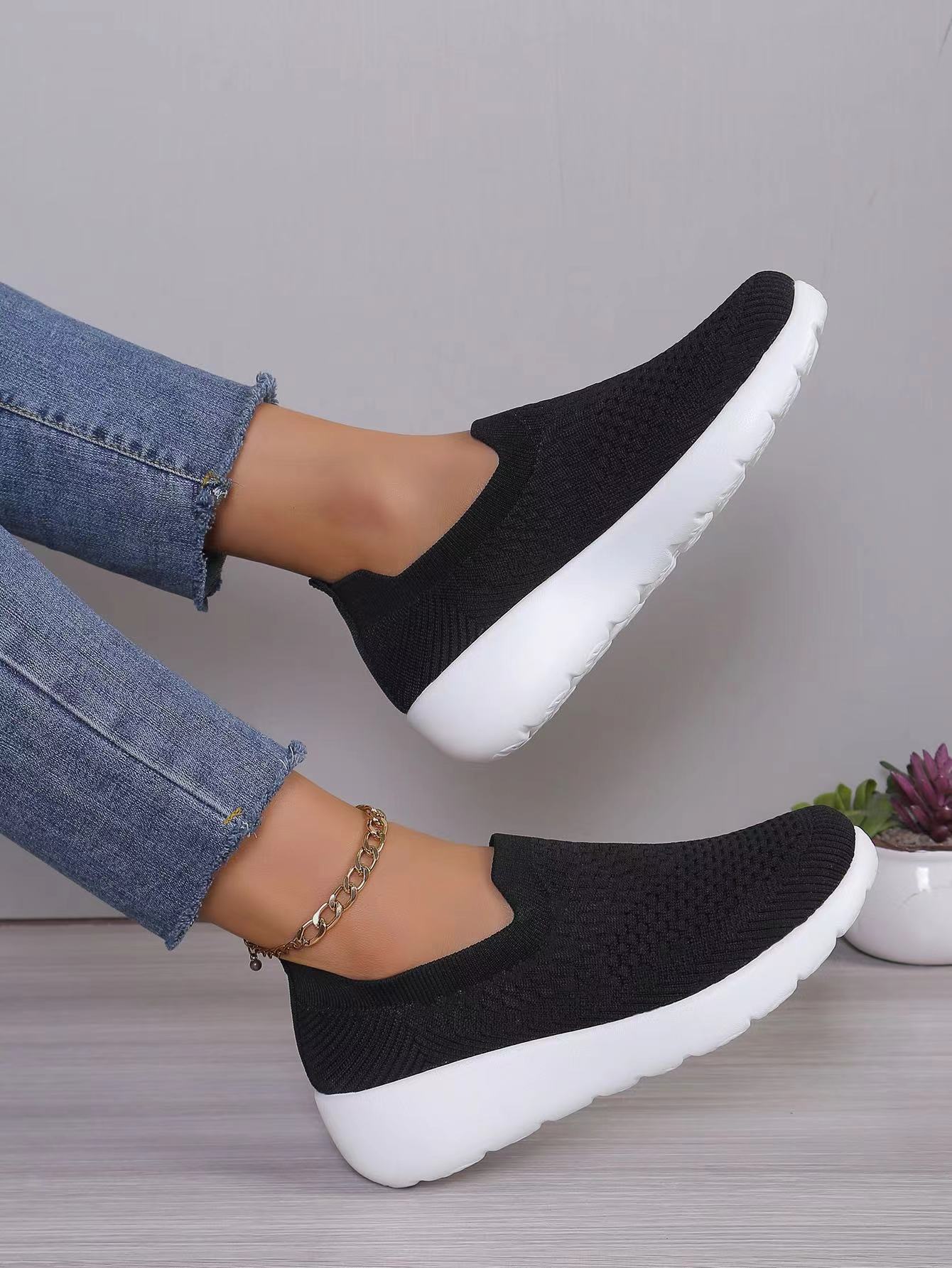 Unisex Sports Solid Color Round Toe Flats display picture 7