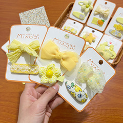 Baby butterfly clip with cute children's embroidery flowers, new yellow series hair clip for side bangs and messy hair, BB clip