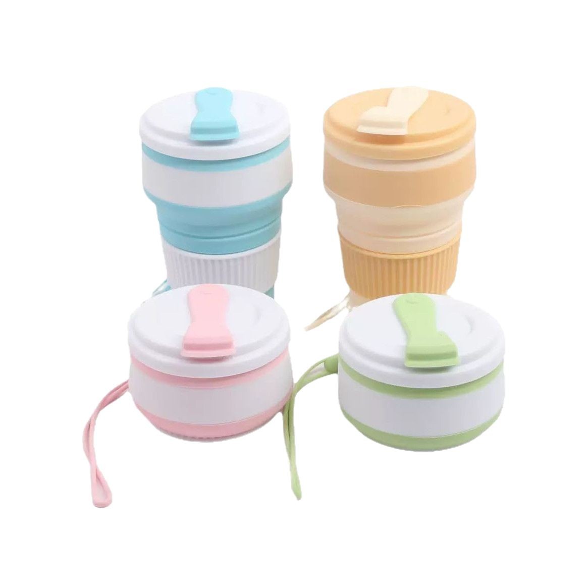 Taza plegable de silicona portátil transfronteriza de gran capacidad de viaje de negocios acampando taza de café de mano taza de jugo de viaje taza de enjuague bucal