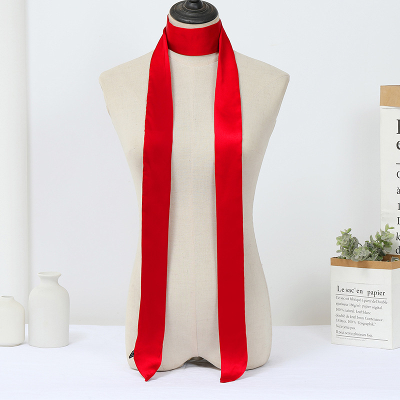 韓国版の細い細い長さの小さいスカーフの女性はバッグの取っ手を縛って春夏の秋のシフォンのプリントの小さいスカーフのマフラーを持ちます。|undefined