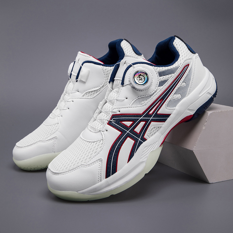 Nuevos botones giratorios transfronterizos zapatos de bádminton de tenis de mesa al aire libre zapatos de tenis de mesa ligeros y transpirables