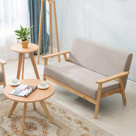 北欧沙发小户型木沙发网红单人双人日式简约现代出租房客厅椅布艺