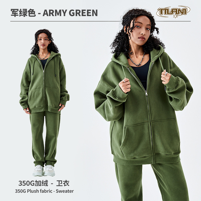 TILANI suéter de los hombres transfronteriza traje deportivo casual moda suéter de color sólido de los hombres y las mujeres simple cremallera Sudadera con capucha