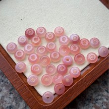 天然盐源玛瑙10mm平安扣配珠绯红面包圈圆圈配饰diy手链粉嫩饰品