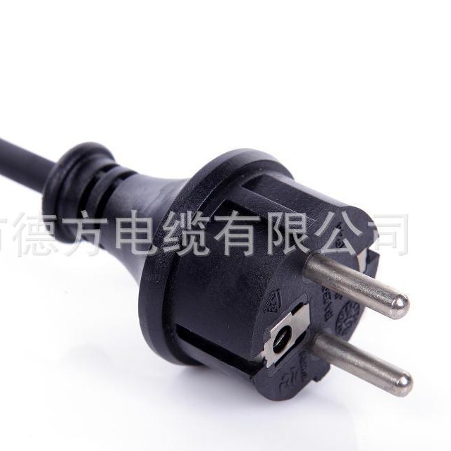 佛山德方直销欧规插头2芯0.75平方防水2.05米 两插圆橡胶插头线